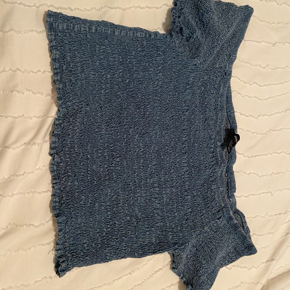 Forever 21 Smocked Jean Shirt